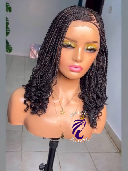Mira -Braided Cornrow Curly Wig