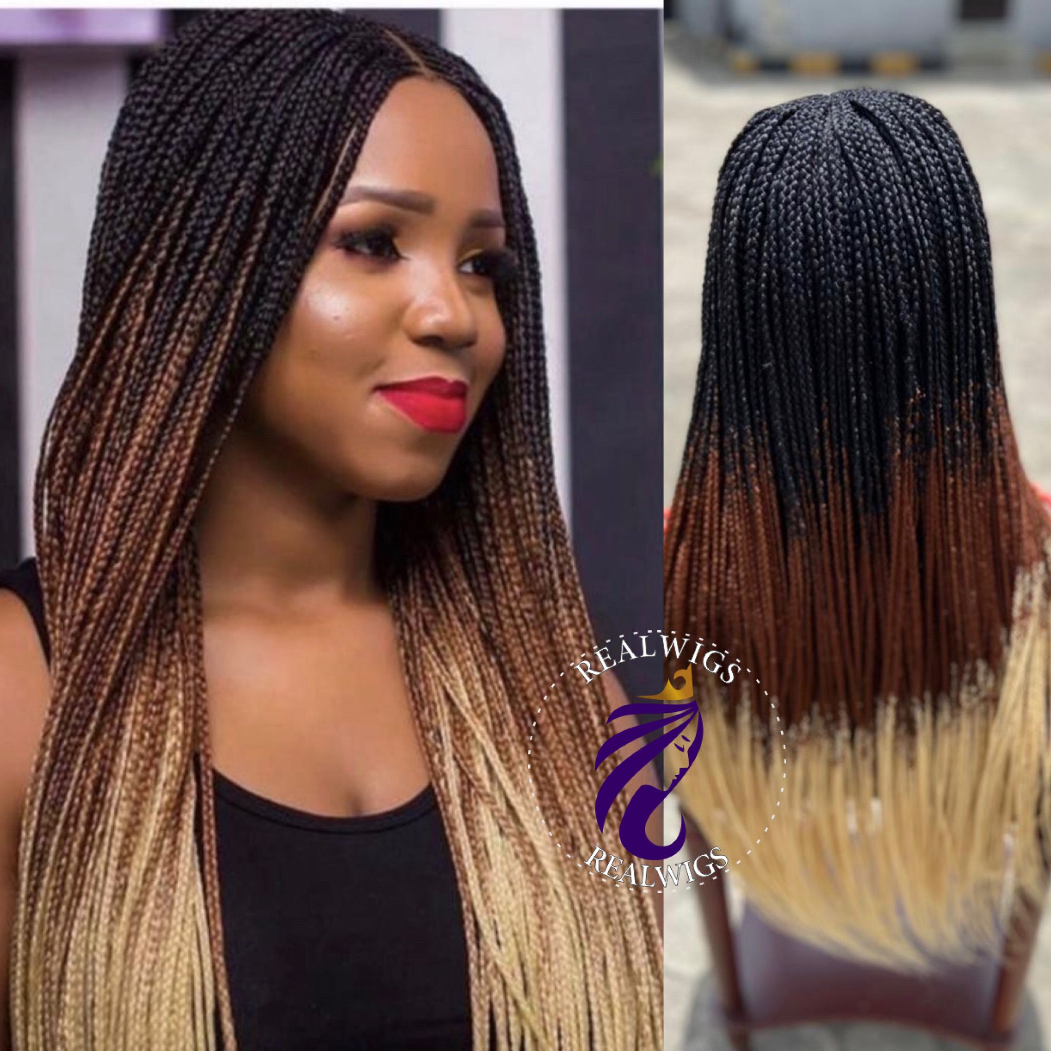 Braided Ombre Box Braid Wig Braided Ombre Box Braid Wig