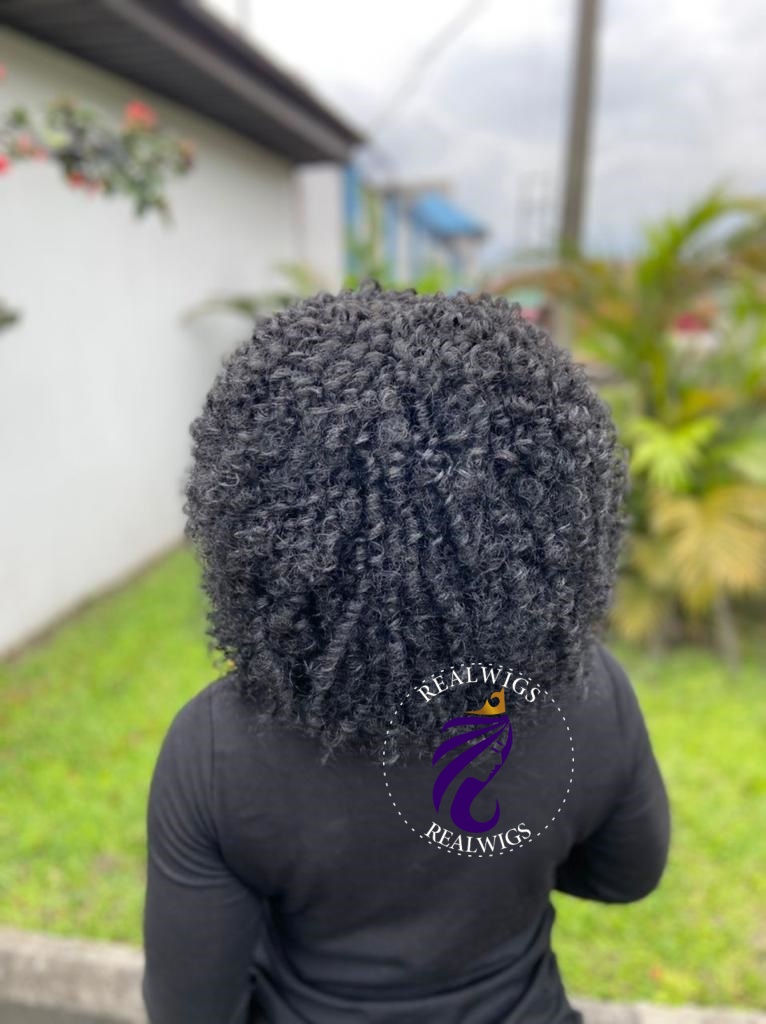 Croc - Handmade Crochet Curly Wig with a bang (2)