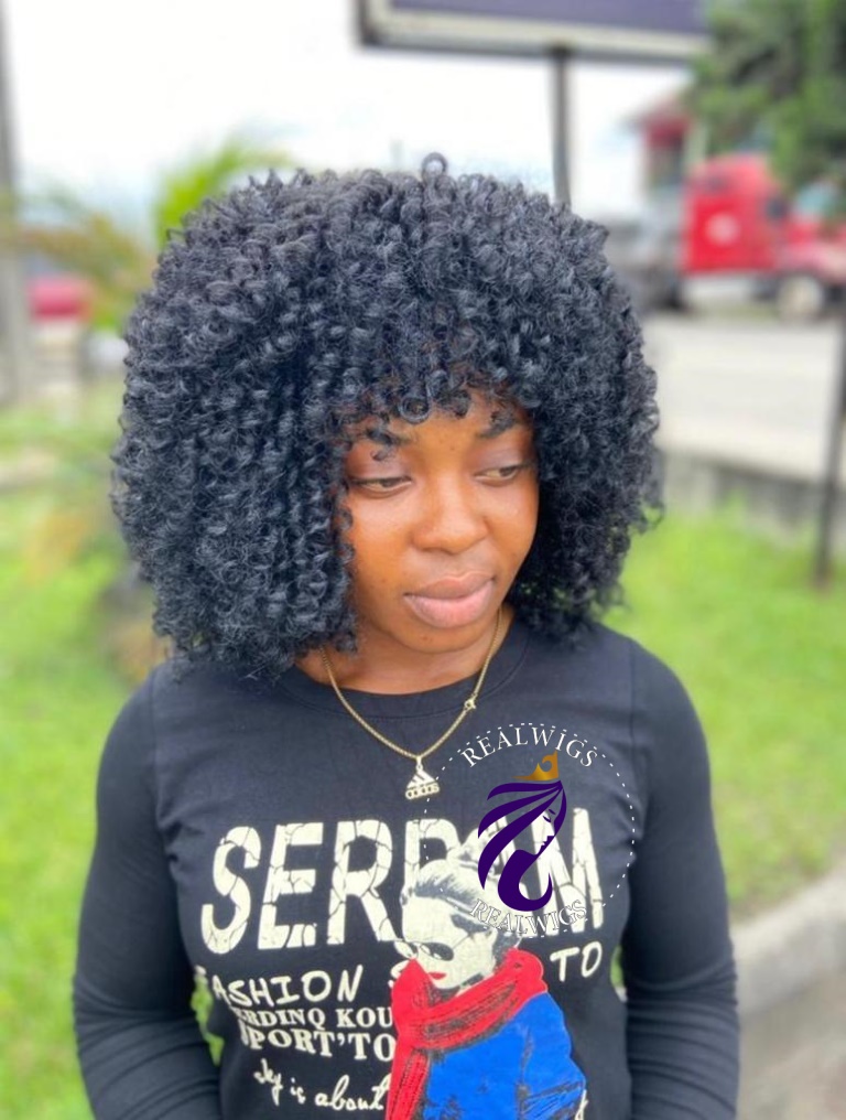 Croc - Handmade Crochet Curly Wig with a bang (4)