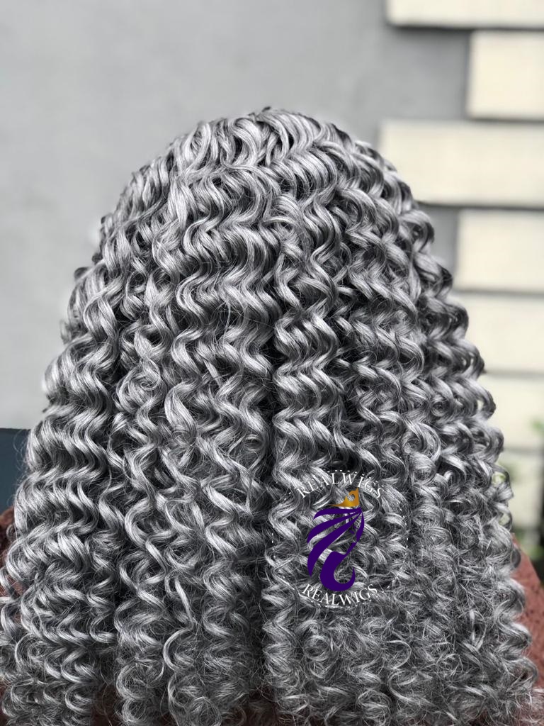 Ivy - Gray Curly Cornrow Side Part Wig (2)