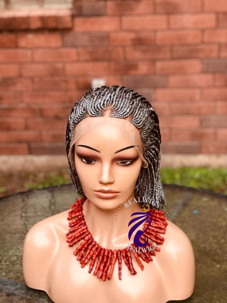 Patty - Lace Frontal Gray Short Bob Wig (3)