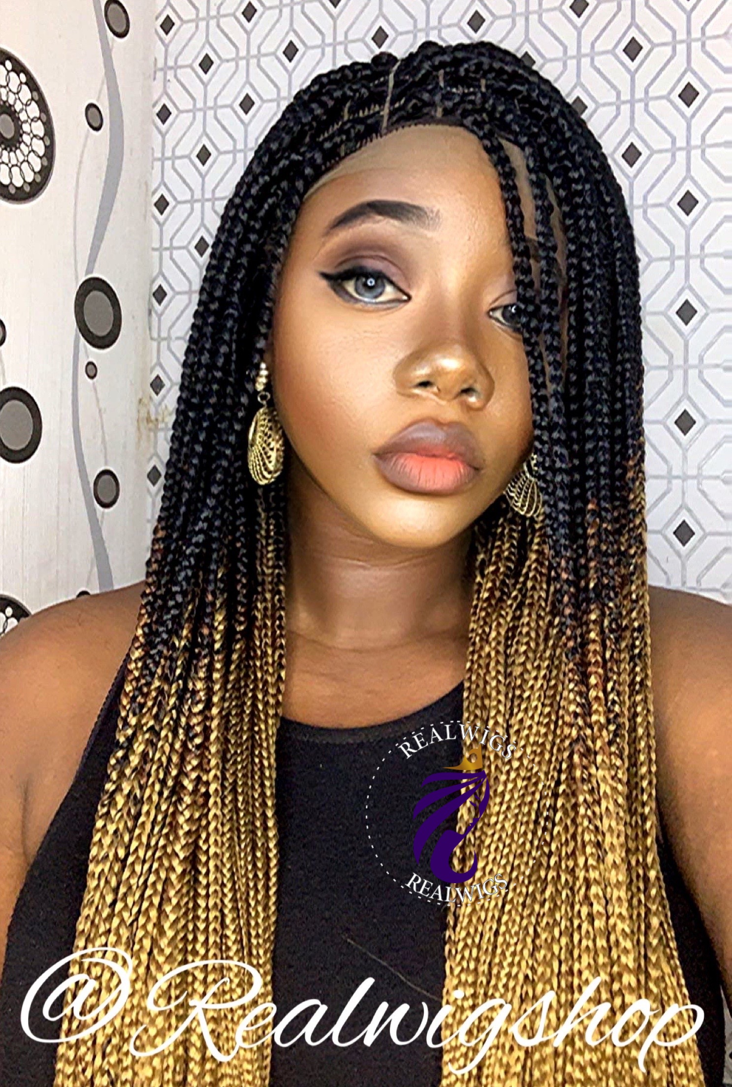 Suez- Three Tone Box Braids Wig 1 photo-output