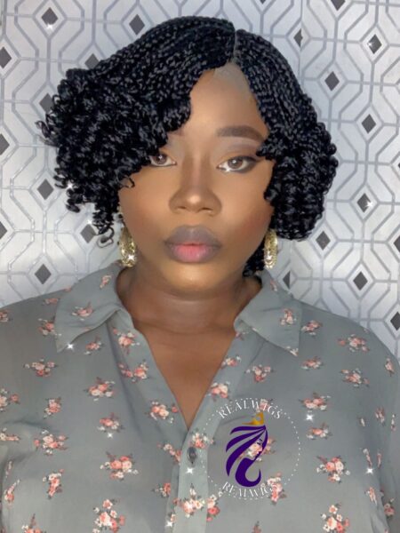 Bea-Side Part Braided Curly Wig