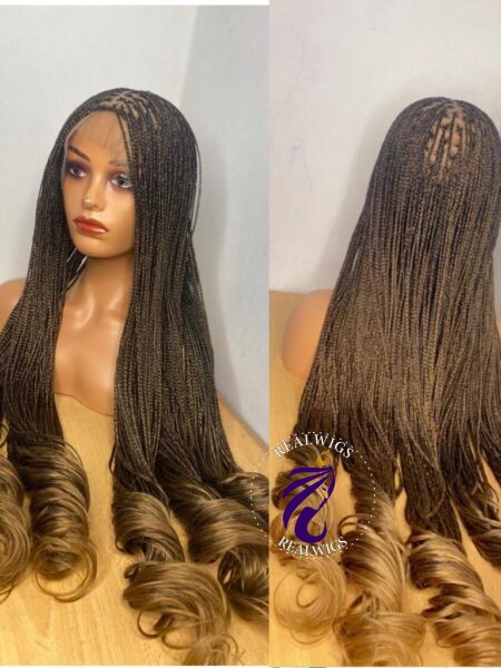 Vail Too-  Braided French Two-tone Curly Wig
