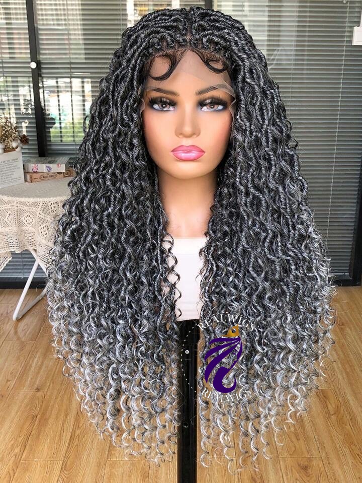 Bam-Faux Locs with Curly Tips Wig