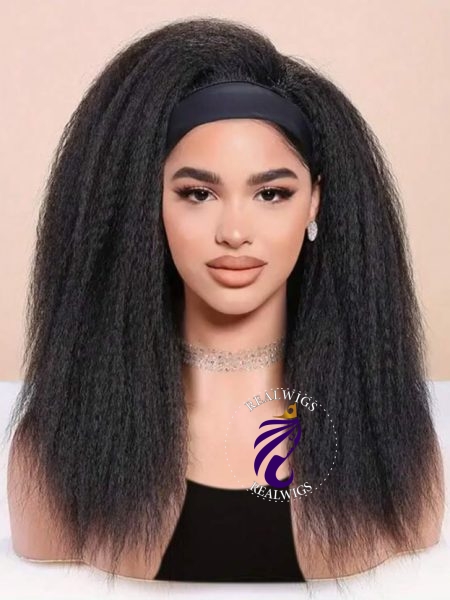 Yazz- Human Hair Band Kinky Wig