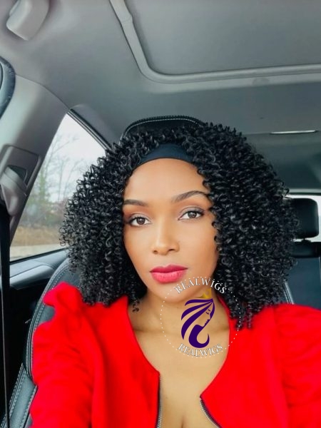 Bumi- Human Hair Band Curly Wig