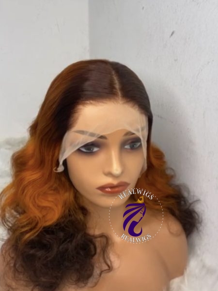 Hero-Human Hair Two Tone Curly Wig